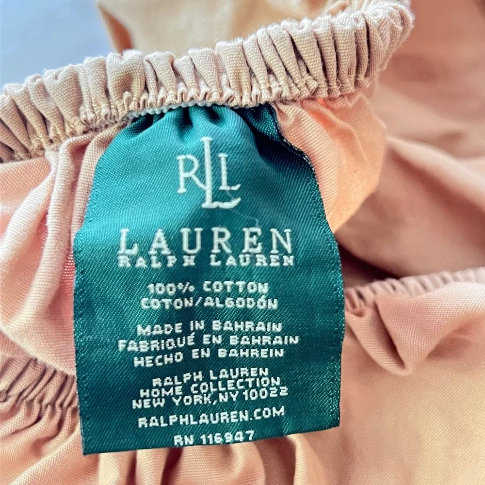 Lauren Ralph Lauren Twin Sheet Set 2-Piece Flat Fitted No Pillowcases Tan Beige